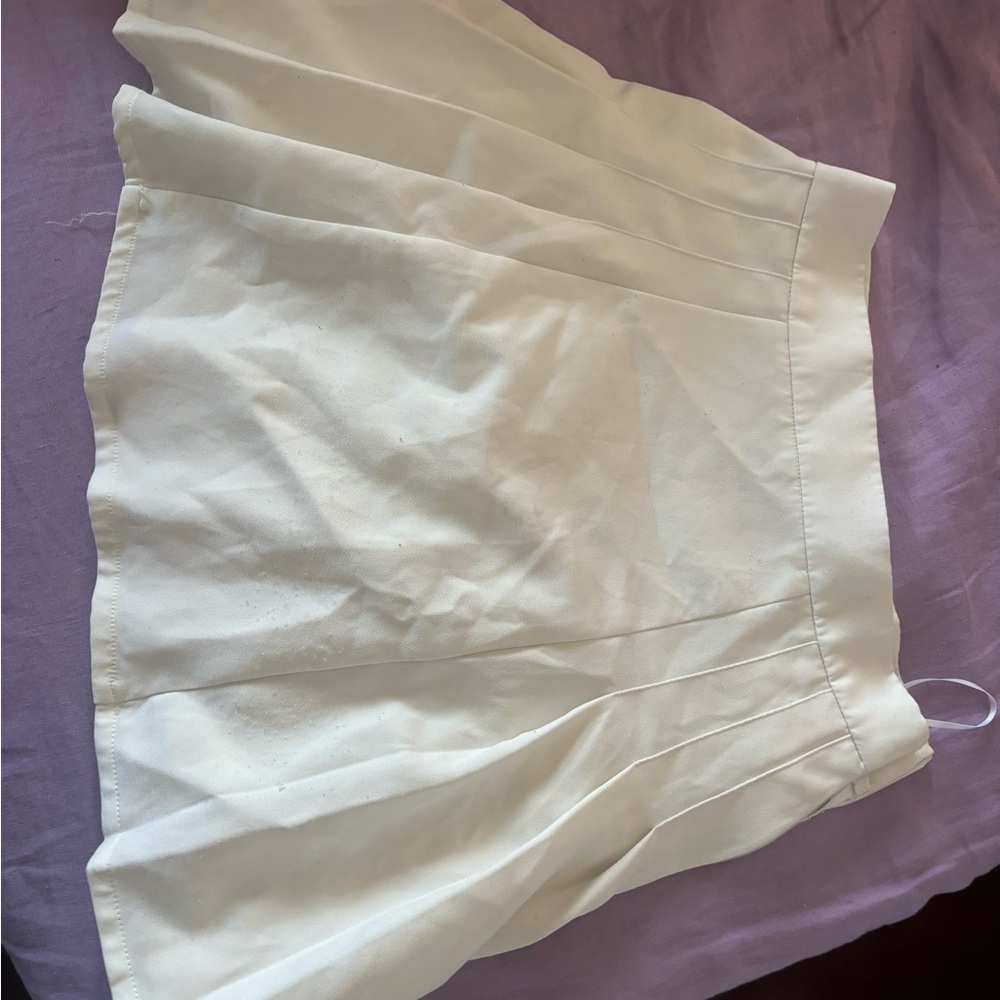 Princess Polly Cream Pleated Skirt